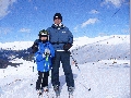 Горы, солнце, лыжи. Справа - И.Гордин, рядом - внук, А.Гордин